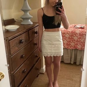 J.Crew White Eyelet Mini Skirt